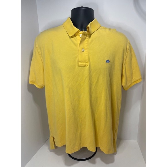 Southern Tide The Skipjack Polo Men's Short Sleeve Shirt Size M 38 Yellow - Picture 1 of 5